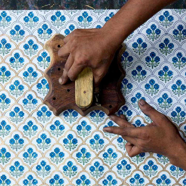 Paper Mirchi - Trellis Indigo Tissue Box