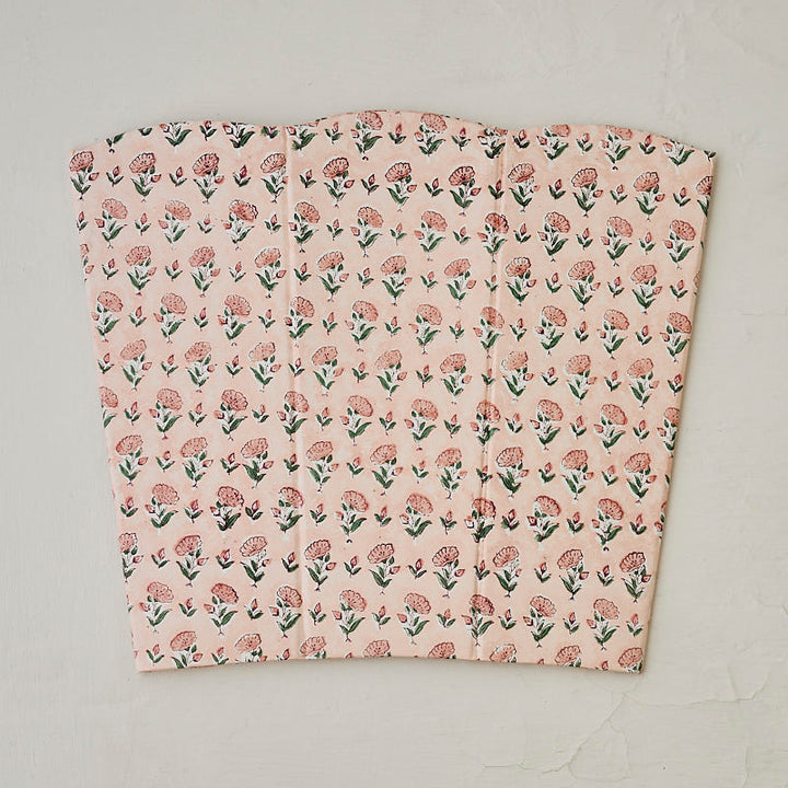 Paper Mirchi - Block Printed Waste Paper Basket - Ditsy Floral Blush
