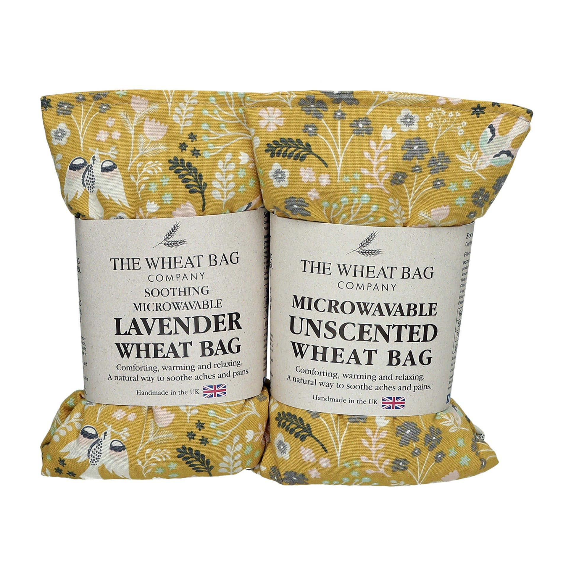 Garden Fern, Ochre Cotton Linen Lavender Wheat Bag