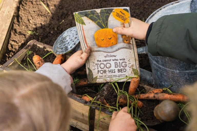Plantable Seed Book - The Carrot Who Was Too Big For His Bed