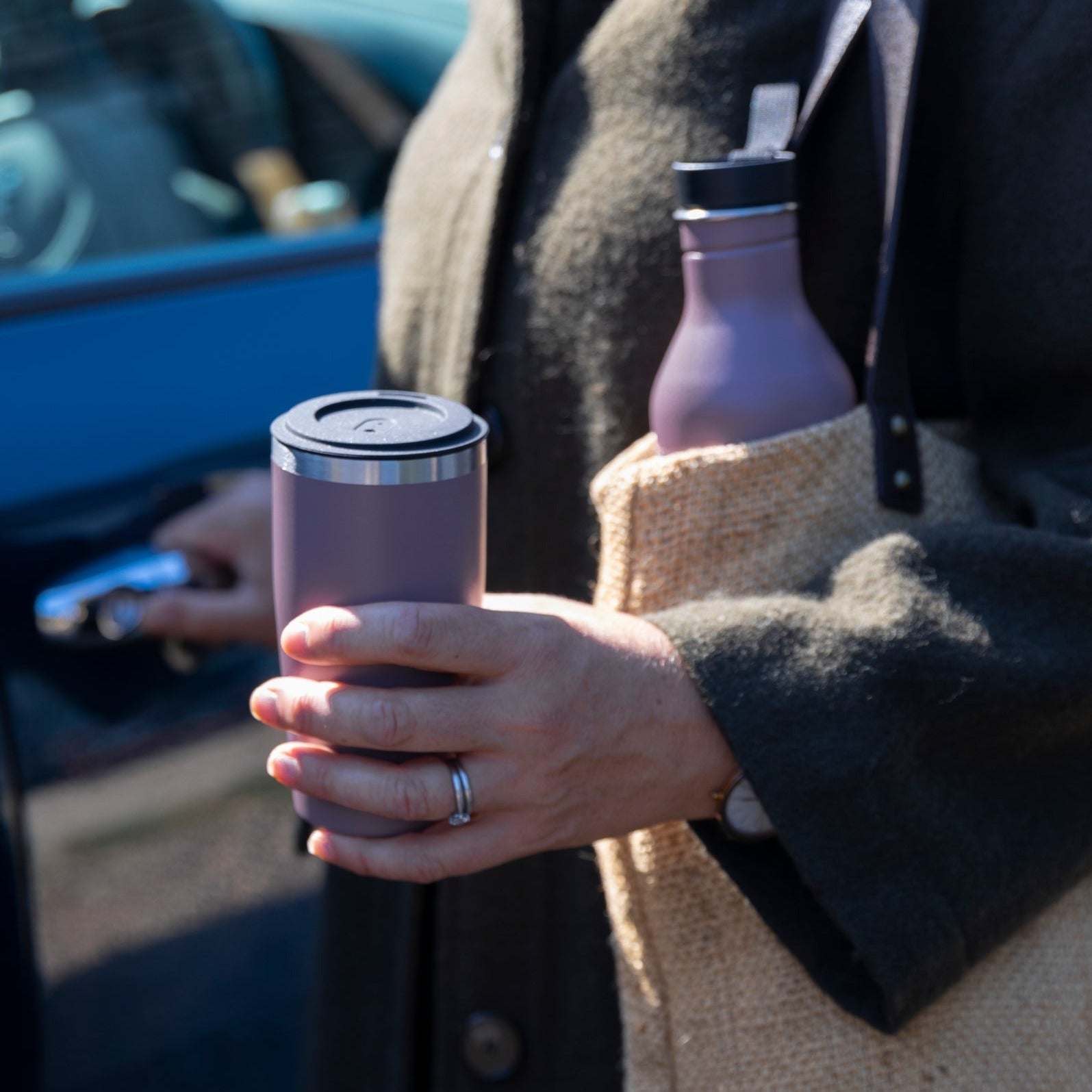 Cupple Purple Grape Metal Bottle & Carry Cup Combo